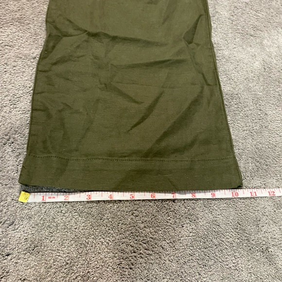 NEW Gap Pleated Linen Pants Women’s Size 0 Olive Wide Leg High Rise - Picture 11 of 12